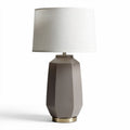 Lampada da tavolo in ceramica grigia con paralume bianco 25 x 25 x 45cm