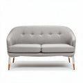 Divano grigio in tessuto con struttura in metallo 150 x 80 x 75cm