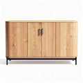Mobiletto in legno naturale con struttura in metallo nero 150 x 40 x 80cm