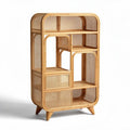 Mobile libreria in rattan naturale con ripiani 80 x 40 x 120cm