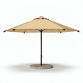 Ombrellone da giardino beige con struttura in metallo e base in cemento 300 x 300 x 250cm