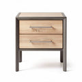 Comodino in legno e metallo con due cassetti dimensioni 40 x 40 x 50cm