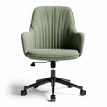 Sedia da ufficio girevole in tessuto verde con braccioli 60 x 60 x 85cm