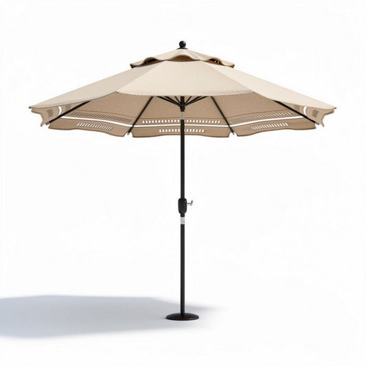 ombrellone da giardino in alluminio color beige con dimensioni di 250 x 250 x 240 cm